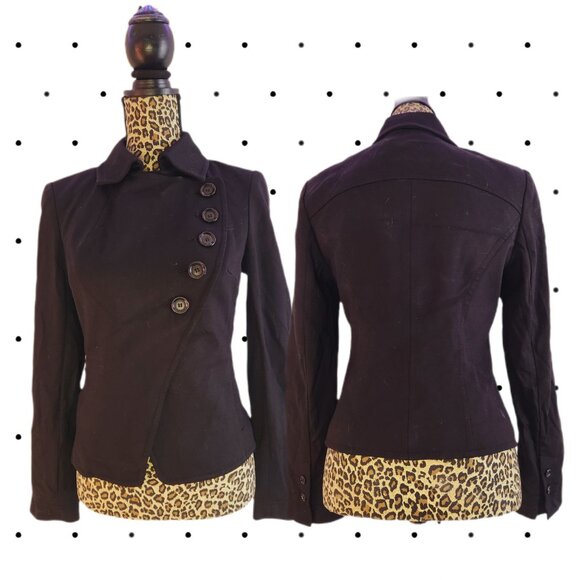 Black double breasted botton up blazer/jacket/top - Picture 1 of 4